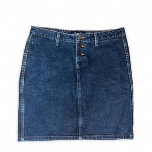Lei Women's Dark Wash Y2K High Waisted Denim Skirt SZ 11